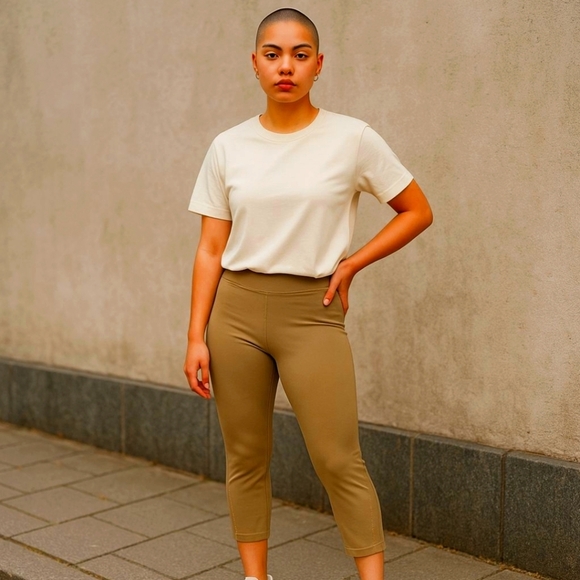 8 Lululemon Women's Olive Green Cropped Leggings - Picture 1 of 11